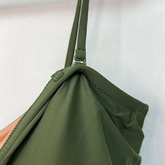 J. crew Olive Green Ruched Spaghetti strap swimsuit NWT - Picture 9 of 16